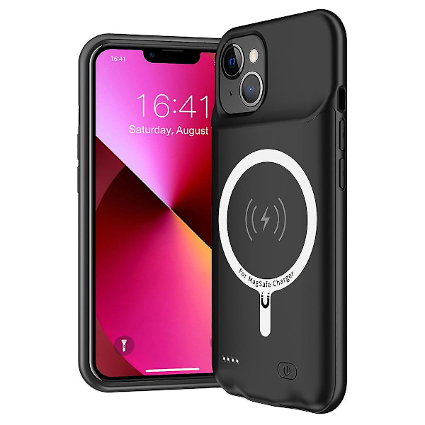 B88 för iPhone 13 6,1 tum 7000mAh Uppladdningsbart förlängt batteri Mjuk TPU Edge ABS Laddningsskal Ca (DPD)