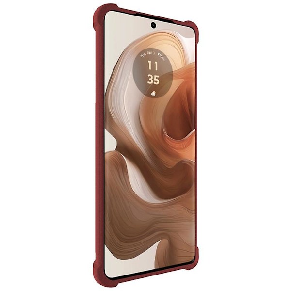 IMAK For Motorola Edge 50 Ultra 5G Fodral Matt TPU Förstärkta Hörn Telefonskal -  (ZYH) Red Motorola Edge 50 Ultra 5G