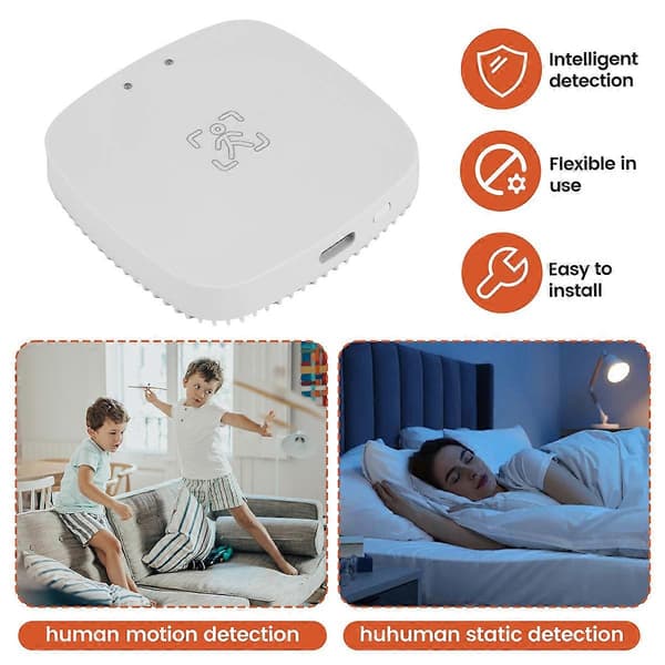 Tuya ZigBee mmWave Mennesketilstedeværelsessensor med Luminans Mikrobølge Radardeteksjon PIR Bevegelsessensor