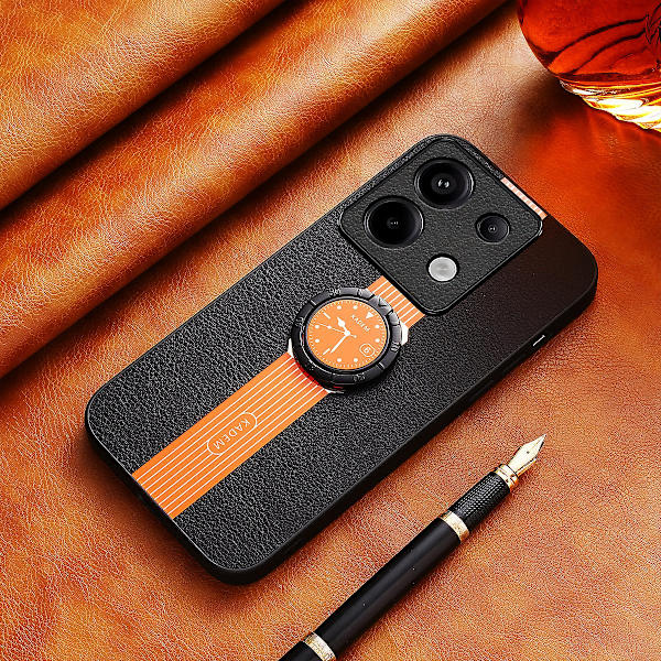 KADEM för Xiaomi Redmi Note 13 5G-fodral med roterande stöd och skyddande telefonöverdrag (DPD) Orange