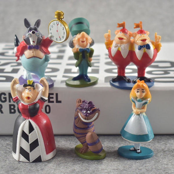 6st tecknad figur Bärbar Vivid PVC Alice i Underlandet tecknad modell för hem[HhhhS] (DPD)