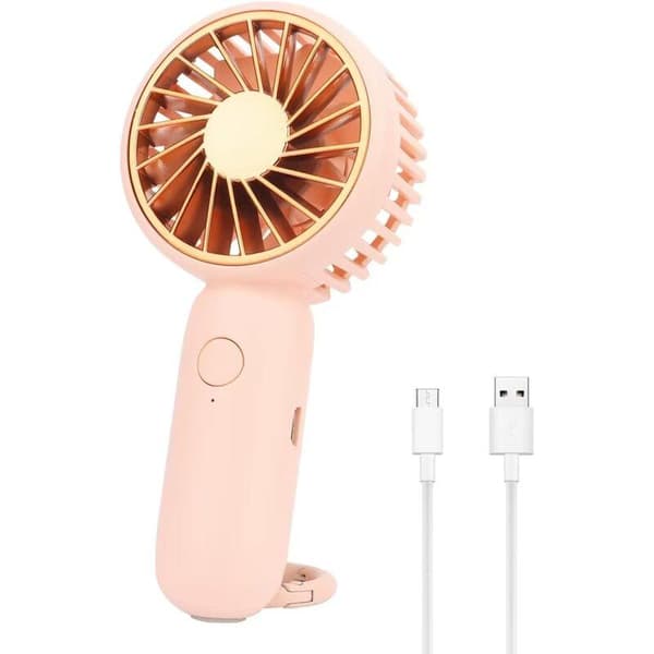 Minipuhallin koukulla. Kannettava USB-taskupuhallin. Pieni ladattava taskupuhallin - pinkki.