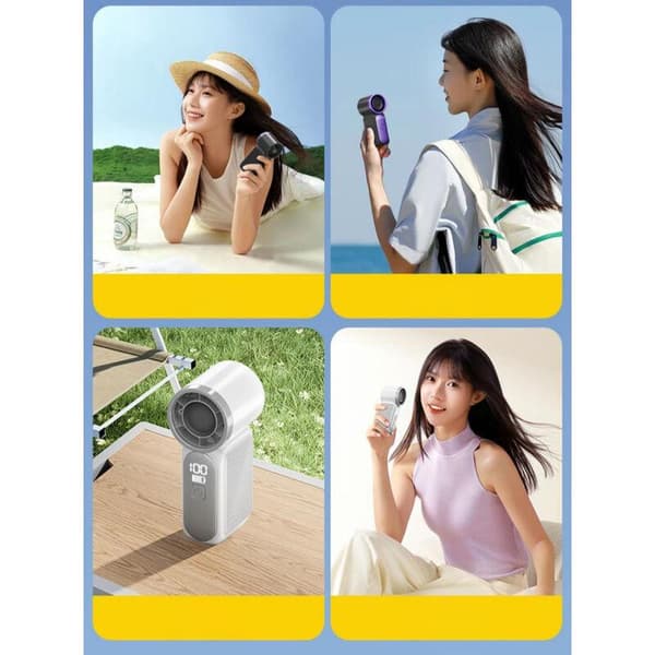 Mini bærbar ventilator. Indendørs ventilator. Bærbar udendørs ventilator. Genopladelig (grøn).