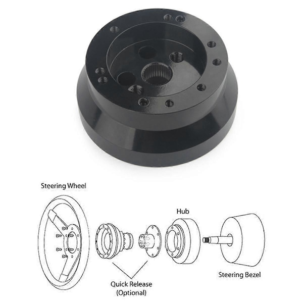 5 och 6 Håls Billet Rattnav Basadapter för Rattnav Adapter B