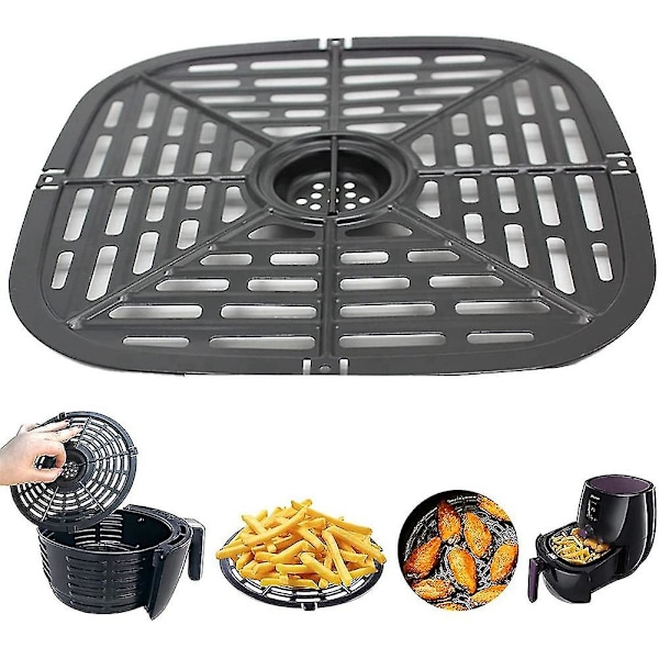Kvadratisk ersättningsgrillpanna för varmluftsfritös som passar till Power Dash, Air Fryers, grillplatta för varmluftsfritös (ZYH)
