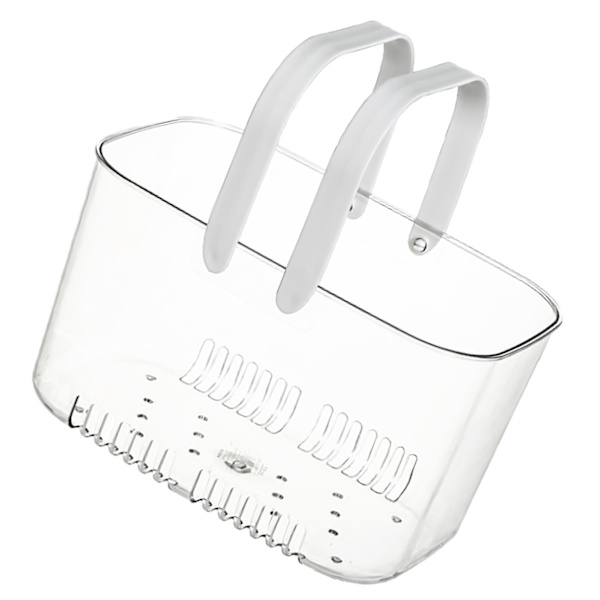 Duschkorg i söt och enkel stil med stor kapacitet, vattentät ihålig design, bärbar genomskinlig duschkorg för badrum (ZYH)