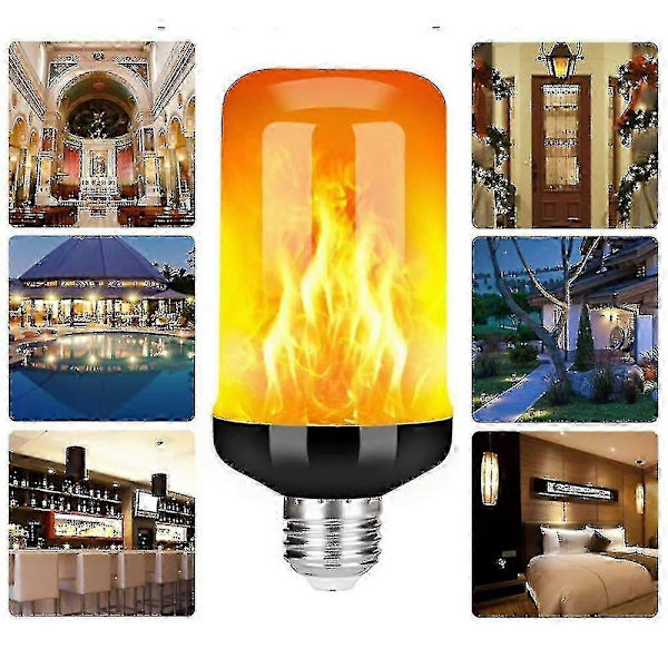 LED-lampa med flammande effekt, 4 lägen flimrande glödlampor, E26/e27-sockel, jul (zyh) 2Pcs