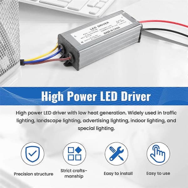 50W LED Driver Strømforsyningsadapter + 50W LED Chip Pære Energisparing