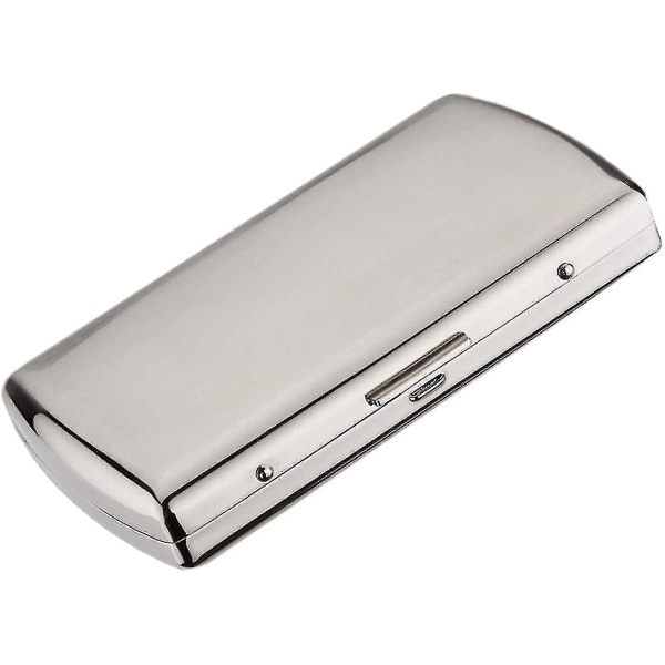 Slitstarkt case i metall rymmer 12 cigaretter (54 X 89 X 19 mm), case (1 stycke, silver) (ZYH)