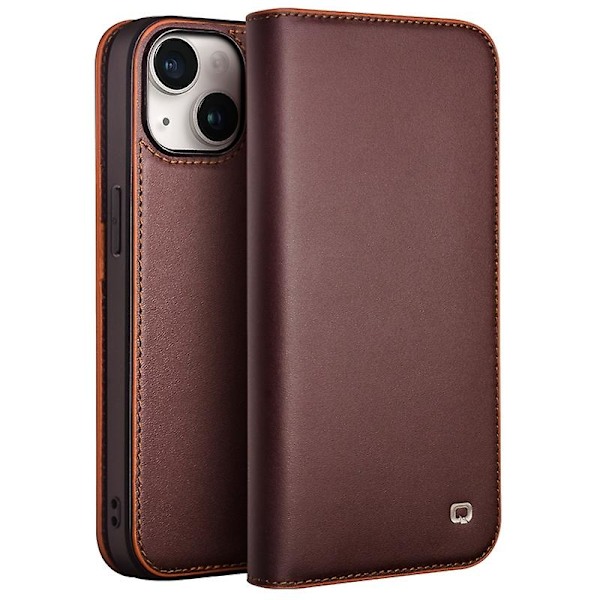QIALINO Classic Gen2 case för iPhone 15 (DPD) Brown