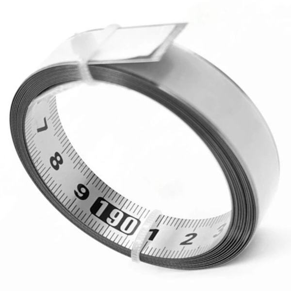 1M rostfritt stål självhäftande skala precision träbearbetning styrning skena självhäftande måttband med lim metall linjal  (ZYH) As Shown