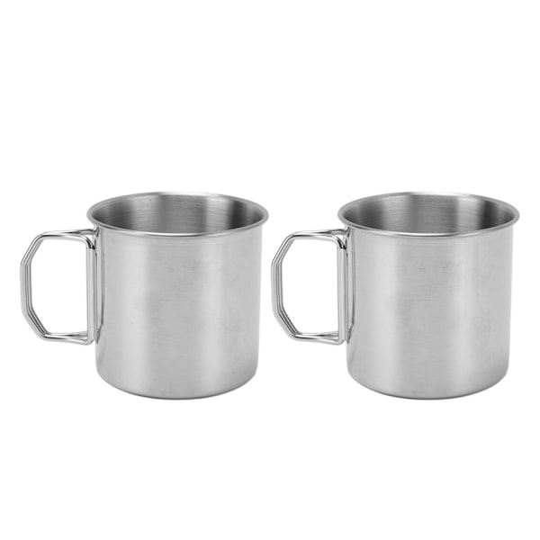 Hopfällbar utomhusvattenkopp med handtag, bärbar 304 rostfritt stål mugg för resor camping vandring 350ML  (ZYH)