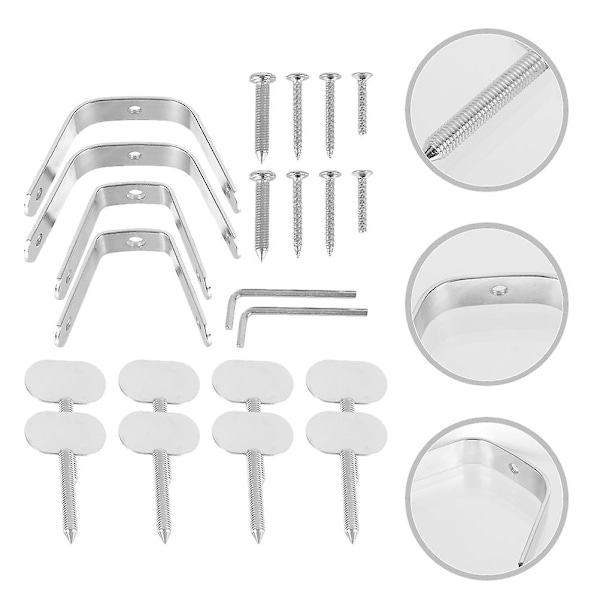 2 set skinkhållare tillbehör Ersättningshållare för Harm Stand Fixing Holder for Home (ZYH) Silver 10.5X8CM