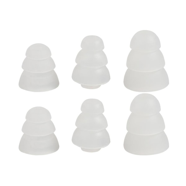 Ersättning Triple Flange Öronproppar Öronproppar Silikonkuddar För In Ear Hörlurar  (ZYH) Transparent