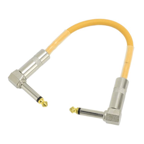 6 st gitarr patchkabel 6 tum 6,35 mm rätvinklig ljudkabel för effektpedal mixer förstärkare elgitarrer basar gul (ZYH)