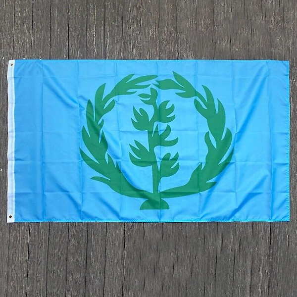 Anpassad flagga 90*150 cm Eritreas historiska flagga 1952-1962 ) Storlek Juldekorationer för hemflaggbanner (ZYH) Blue and White Stripe 60 x 90cm