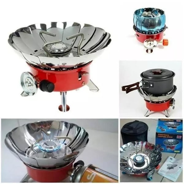 Utomhus picknick Gasbrännare Bärbar Camping Vandring Mini Spis Spis Butan Tool (ZYH) Lotus shape
