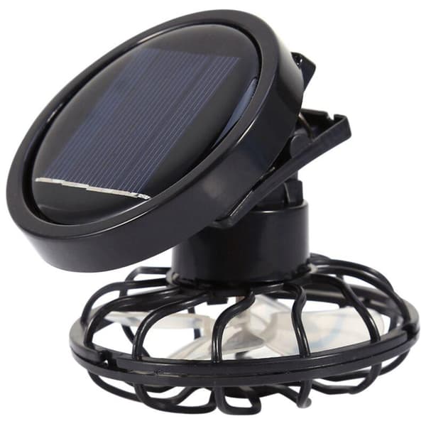 Bærbar Mini Solar Clip Ventilator - Øjeblikkelig Aircondition til Rejser, Camping og Vandreture - Sort