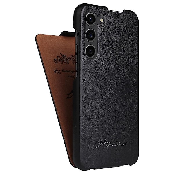 Vertikal Flip Cover PU Läder Crazy Texture Telefonskal för Samsung Galaxy S23 (ZYH)