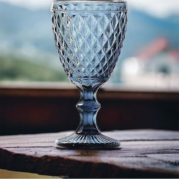 6-delat set glasnät King vinglas vinglas vattenglas långt dricksglas - Blå (ZYH)