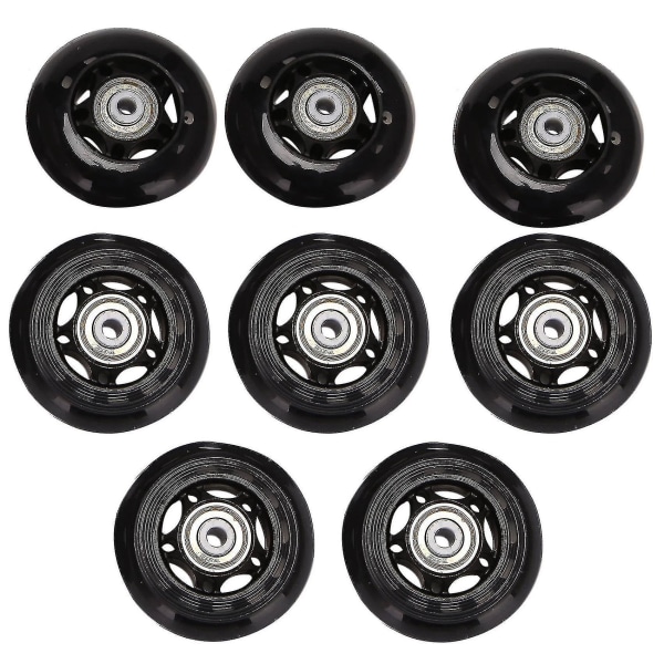8-pack inlineskaterhjul, inomhus/utomhus rullskridskohjul, ersättningshjul med lager 64mm  (ZYH)