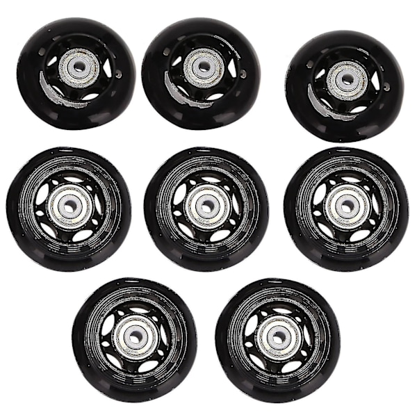 8-pack inlineskaterhjul, inomhus/utomhus rullskridskohjul, ersättningshjul med lager 64mm  (ZYH)