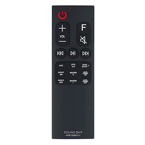 Akb75595412 Fjärrkontroll ersatt för Lg Sound Bar Sk5 Sk5y Sl5y Sl6y Sn6y (ZYH) Black