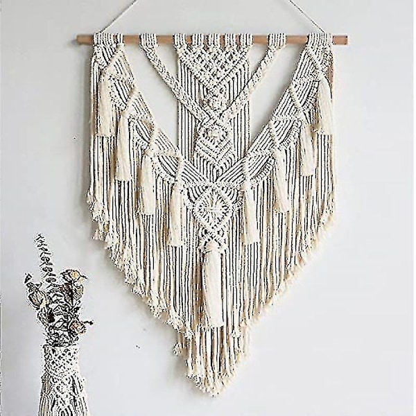 Macrame väggbonad, chic bohemisk vävnad för sovrum 55 X 70 Cm xc  (ZYH)