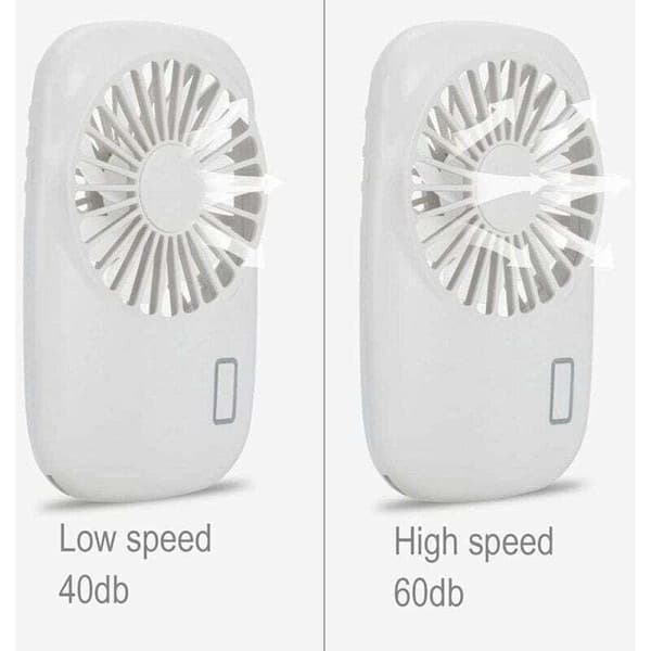 Mini bærbar personlig ventilator – Justerbar blæserhastighed – USB genopladelig – ABS materiale – Hvid