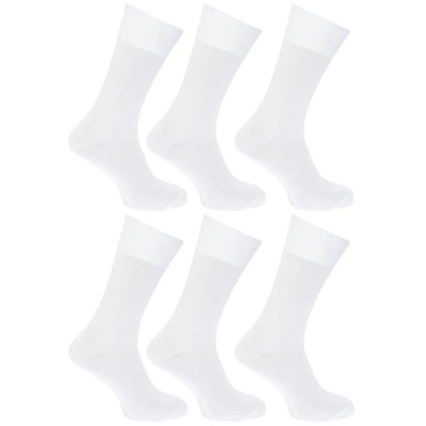 FLOSO Herr Enfärgade 100% Bomullsstrumpor (6-pack)