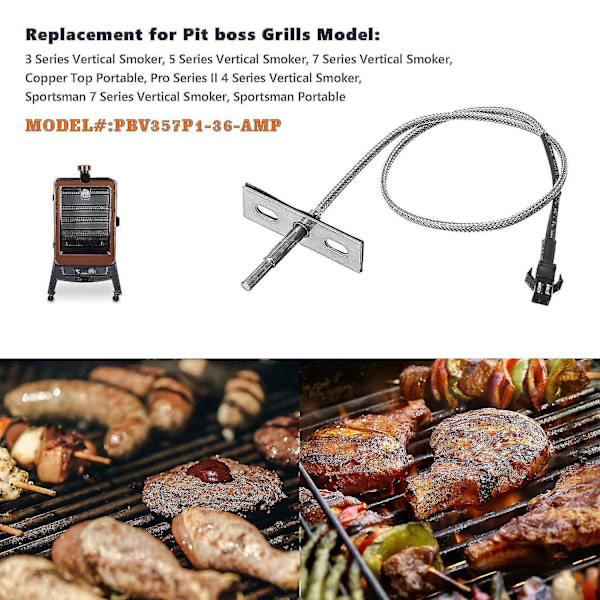 Rtd temperatursondssensor ersättningsdelar för grill, kompatibel med Pit Boss P7 Series Wood Pellet (ZYH)