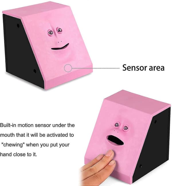 Face Bank Mynt Sparbössa Barn Sparar Pengar Samling Spargris (rosa)