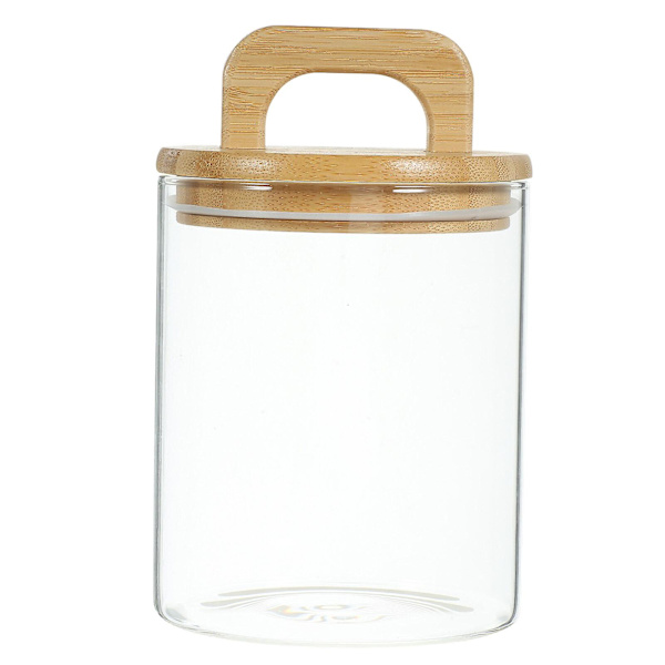 Kaffebehållare i glas med lufttätt lock i bambu för kök (ZYH) As Shown 19.00X11.00X11.00CM