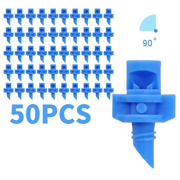 50x 90/180/360 Sprinklersystem Mikrodrippspraymunstycke Trädgårdsbevattning Fk  (ZYH) Blue