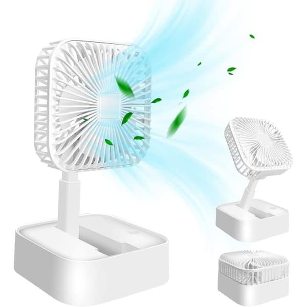 Mini bærbar ventilator. Genopladelig bordventilator. Tre hastigheder. Stille lommeventilator.