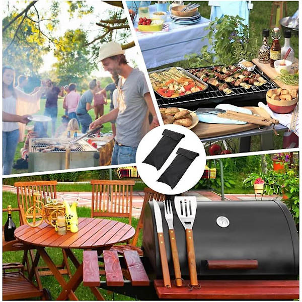 2 st BBQ-verktygsförvaringsväskor Grillredskapstillbehör Förvaringspåsar Fällbar Oxfordtyg Grillverktygsväska  (ZYH)