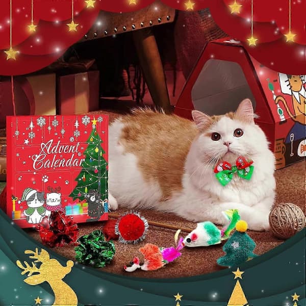 Julekalender til katte, 24 stk./sæt Julekalender til katte, Julekalendergave til katteelskere