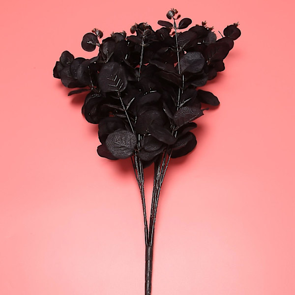 20 huvuden konstgjord svart eukalyptus falsk blomma växt Bröllopsfest dekoration (DPD) black