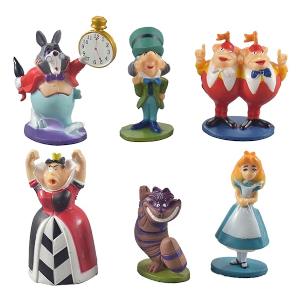 6st tecknad figur Bärbar Vivid PVC Alice i Underlandet tecknad modell för hem[HhhhS] (DPD)