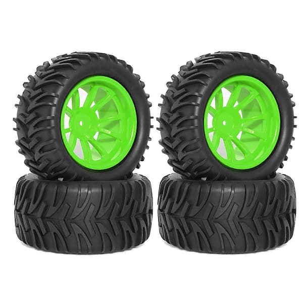 RC Däck 1/10 Lastbilsdäck och Fälgar Fjärrkontroll Däck Grön