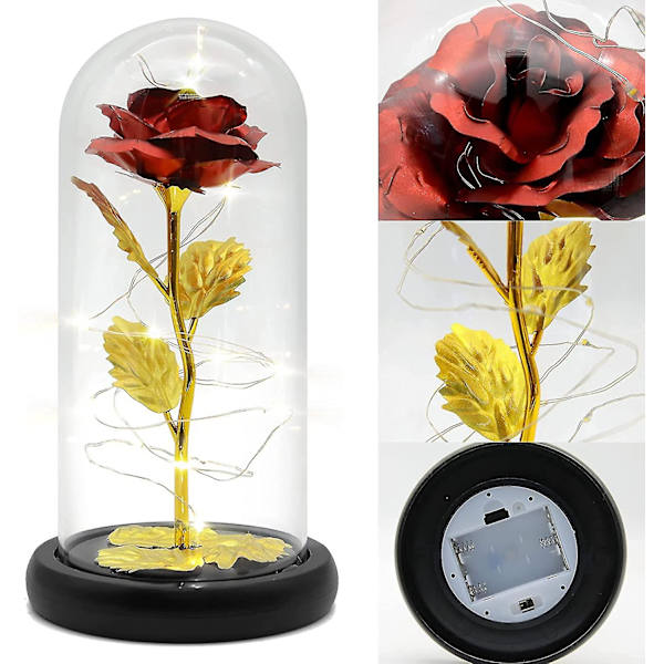 Beauty And the Beast Rose Glass In Forever And Eternal Rose Flower (DPD)