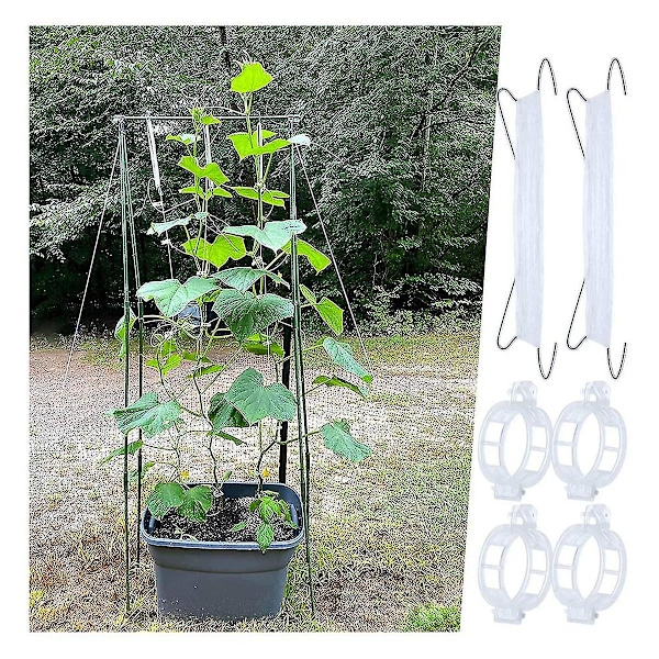 40 st tomatklämmor med snöre, tomatklämmor, tomatklämmor och växtklämmor med  (ZYH) Silver  white