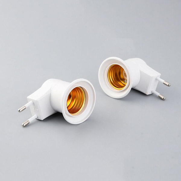 2PCS EU Plug to E27 Adapter LEDs Ljus B-ulb Converter Socket Hållare med ON/OFF knappbrytare (DPD) 6pcs