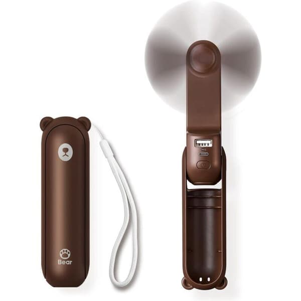 Mini bærbar ventilator. 3-i-1 lommeventilator. Lille bærbar lommeventilator genopladelig via USB.