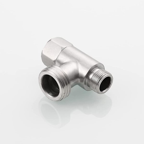 3-vägs 3/8\" och 1/2\" 3-vägs adapter T-koppling rostfritt stål 3/8\" vattenledning T-koppling borstad nickel BLV  (ZYH)