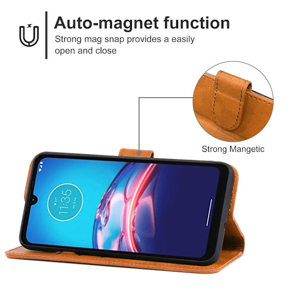 Läderfodral för Motorola Moto E6i  (ZYH) Brown