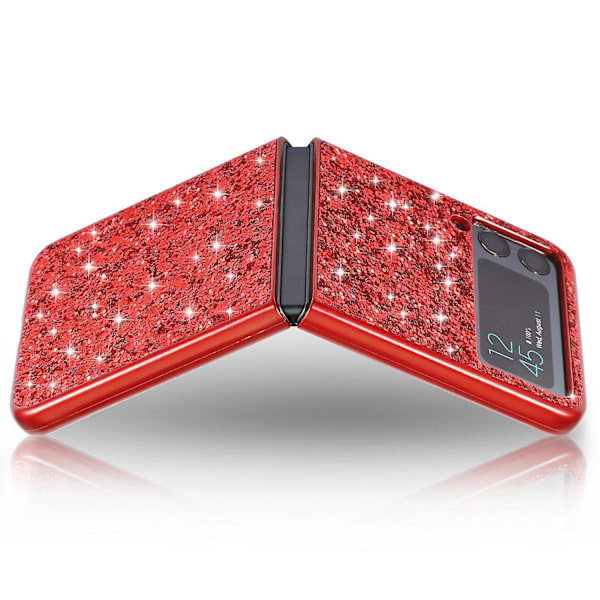 För Samsung Galaxy Z Flip4 5G Glitter Sparkling Case Electroplating TPU Frame Protective Cover  (DPD) Red Samsung Galaxy Z Flip4 5G