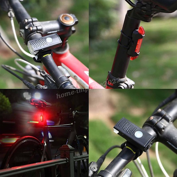 USB Led Fahrradlicht Beleuchtung Set 700 Lux Super Scheinwerfer Heller Rcklicht (ZYH)
