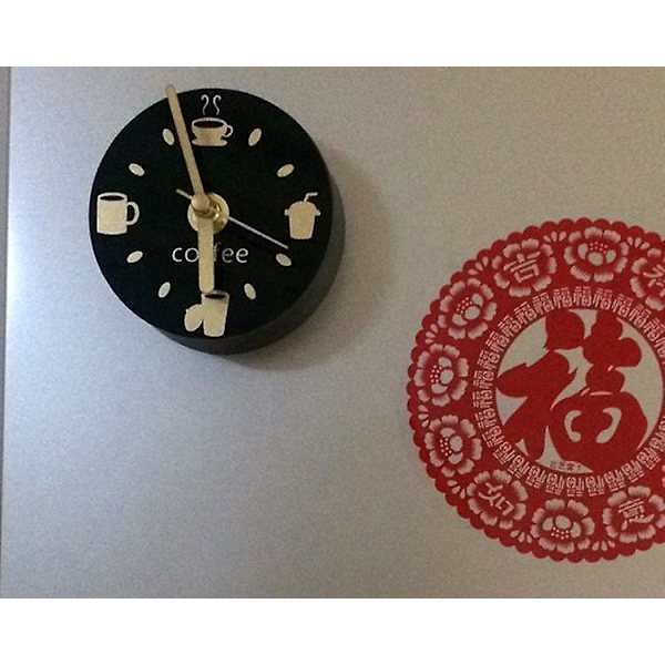 Custom Coffee Time Liten Kylskåp Watch Kök Magnetisk väggklocka (DPD)
