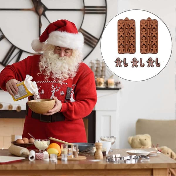 Silikone Chokoladeforme Peberkagemand Sukkerrørsformer Slikkageform Kagebageforme Til Chokolade Gelé Slik DIY Til Fest (3 stk)